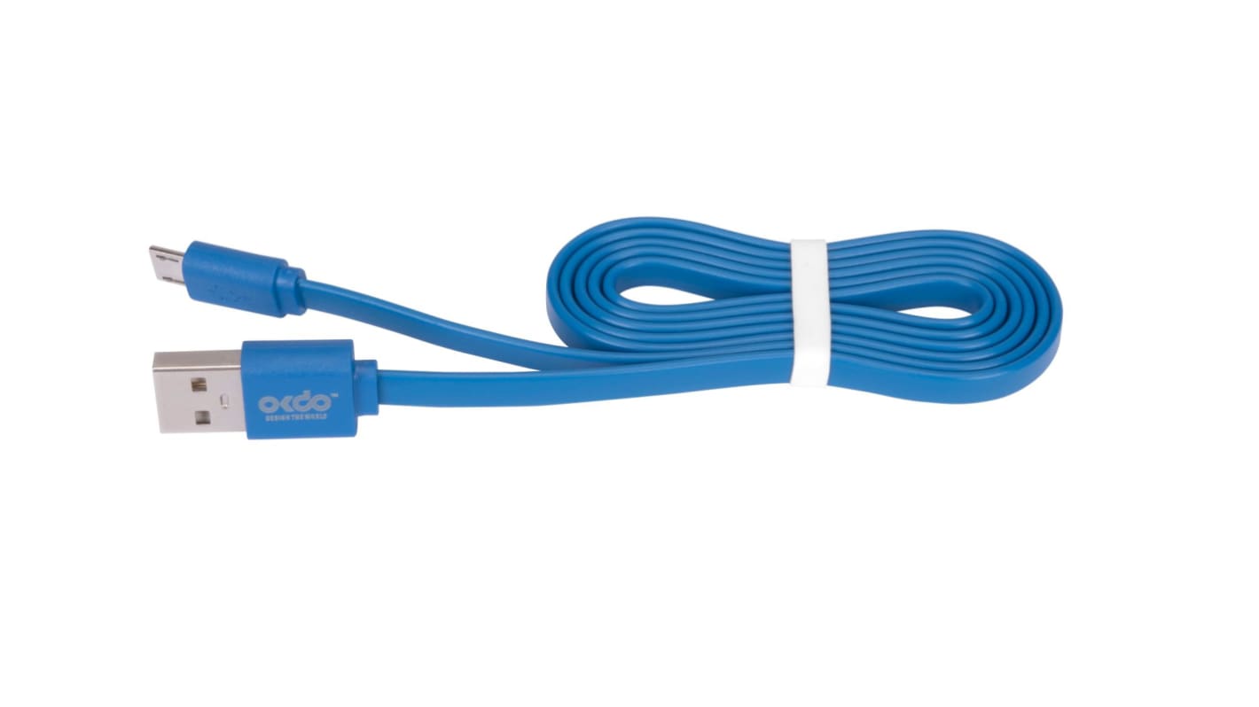 OKdo Micro USB Noodle Cable - 1m Blue