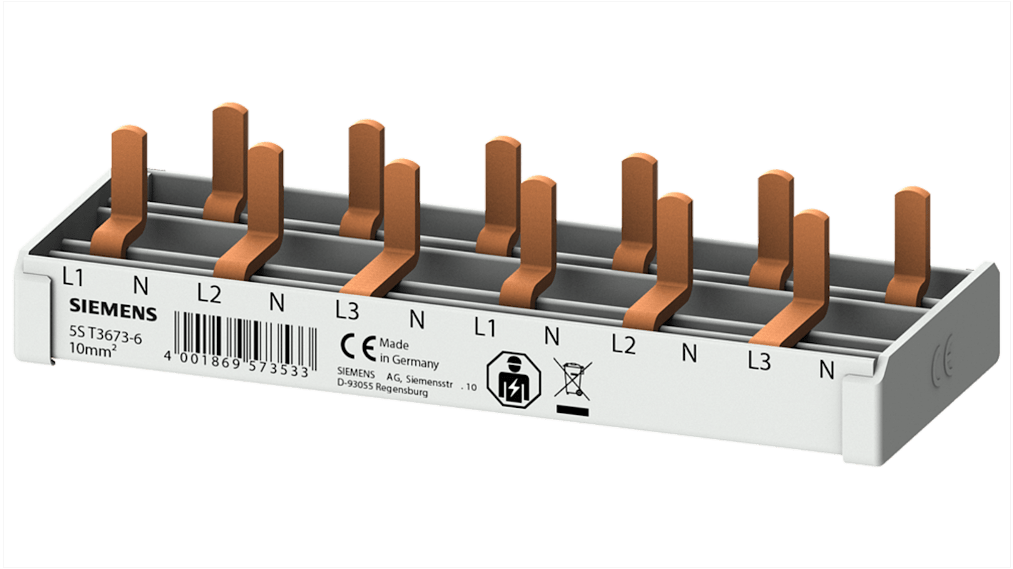 Siemens 5ST3 Sammelschiene, 3 -phasig, 230V, 18mm Raster, SENTRON Reihe