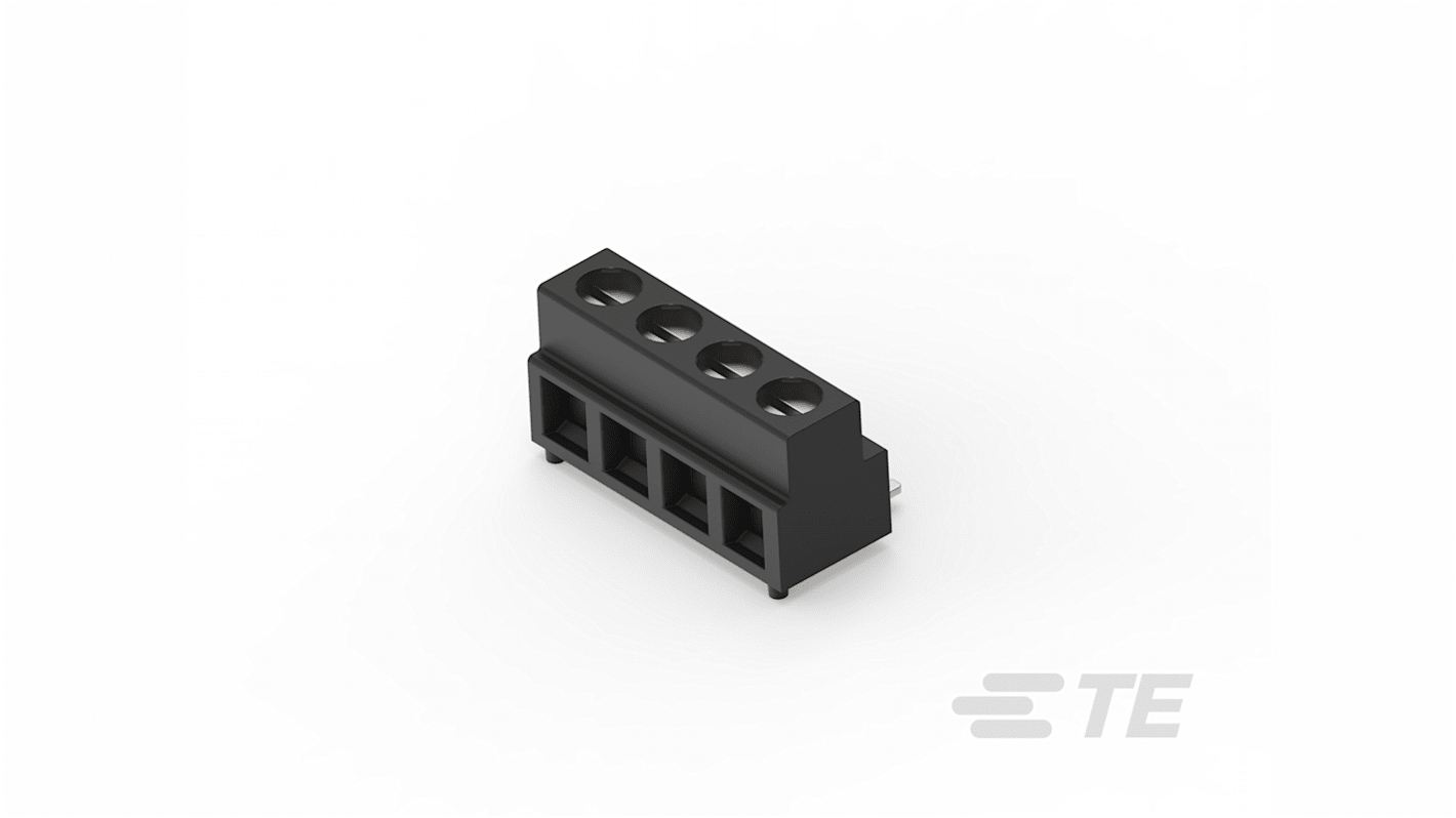 Morsettiera per circuito stampato TE Connectivity Da femmina a maschio a 4 vie, 1 fila, passo 5mm, Montaggio su scheda