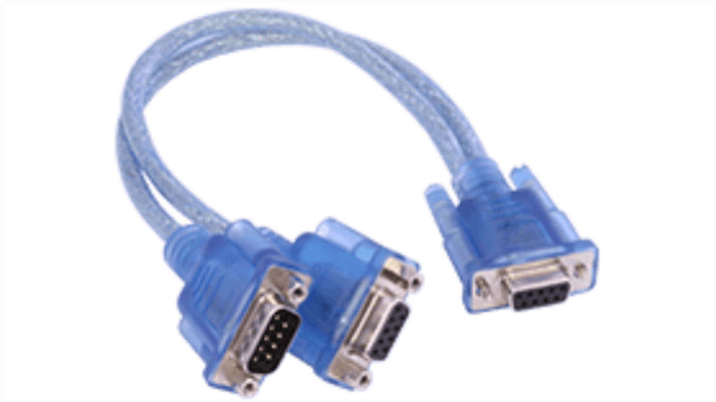 Ixxat Female 9 Pin D-sub to Female; Male 9 Pin D-sub x 2 Serial Cable, 0.12m