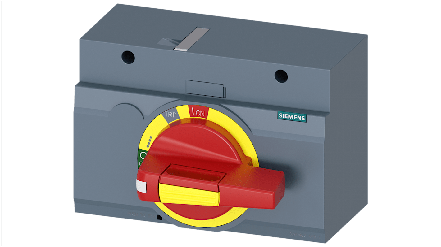 Otočná klika, řada: SENTRON, pro použití s: 3VA1 400/630, 3VA2 400/630 Červená/žlutá rukojeť, délka: 138mm IP30 Siemens