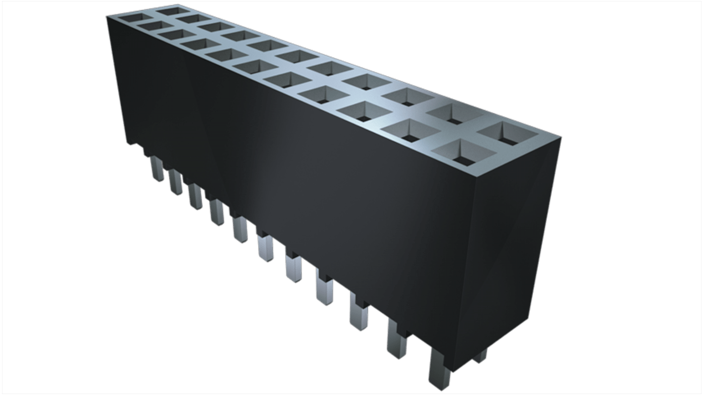 Samtec SSW Series Right Angle Through Hole Mount PCB Socket, 8-Contact, 2-Row, 2.54mm Pitch, Solder Termination