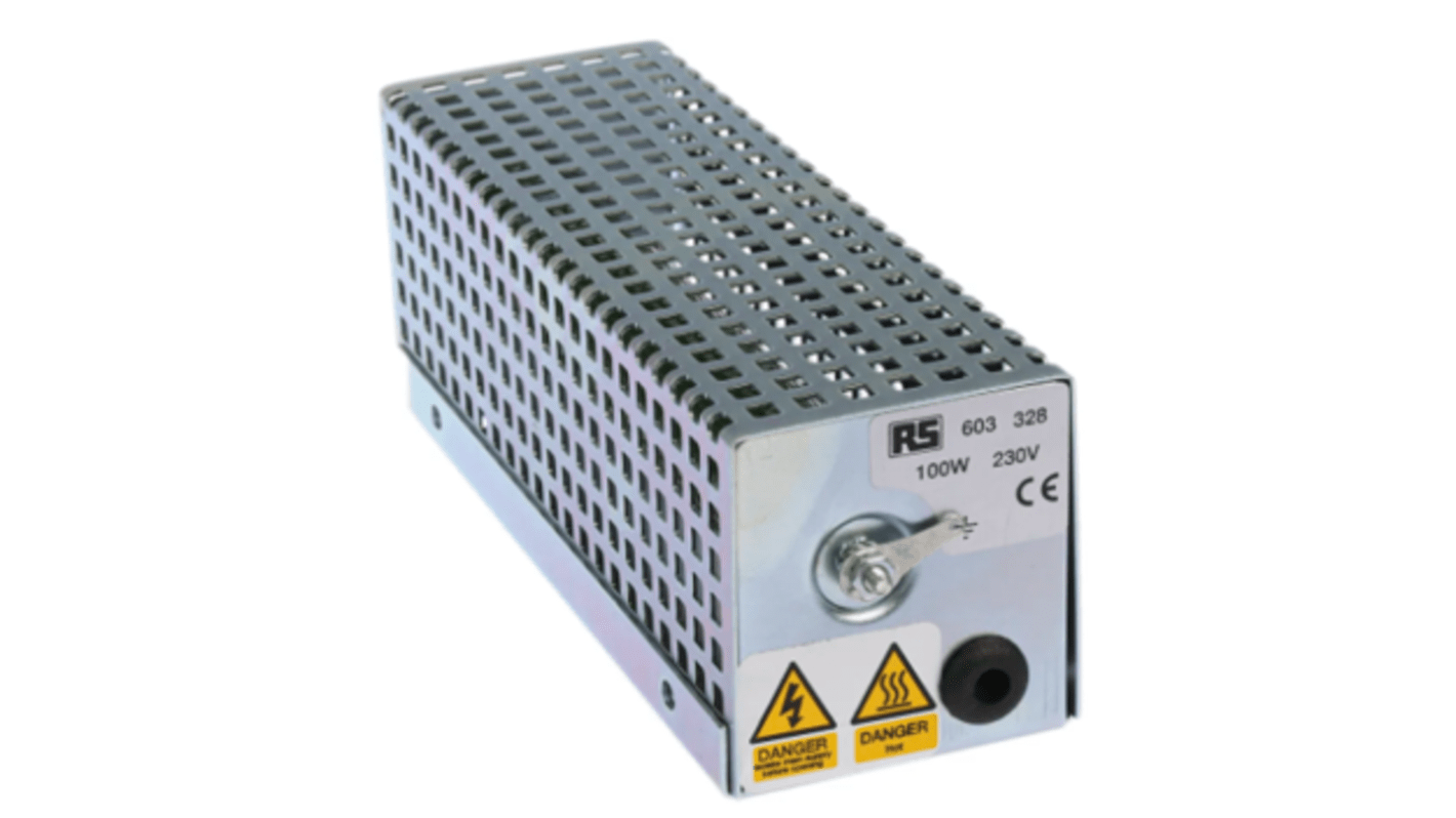 RS PRO Enclosure Heater, 110V ac, 150W Output, 150W Input, 280°C, 70mm x 67mm x 191mm