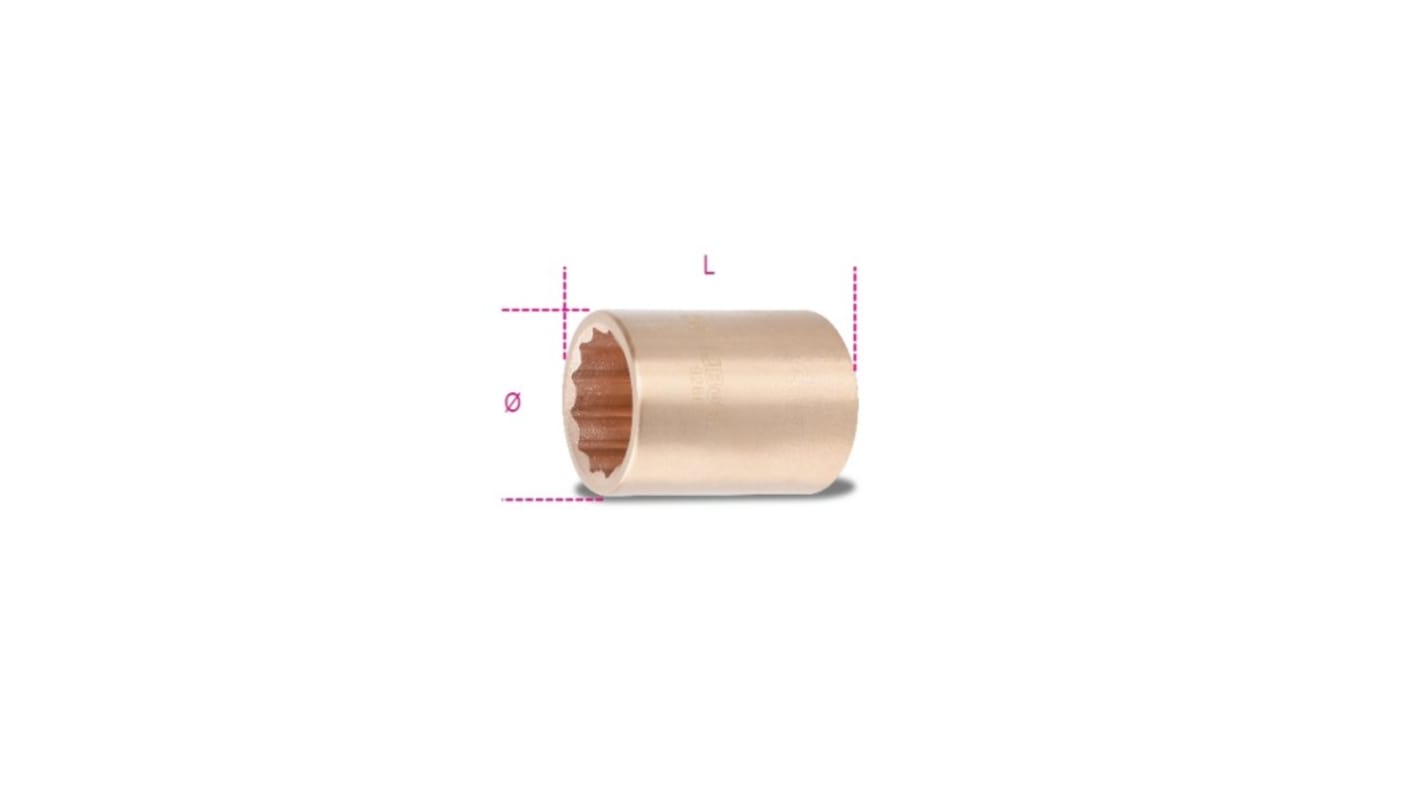BETA 34mm公制十二角十二角套筒, 3/4 in驱动头, 60 mm总长