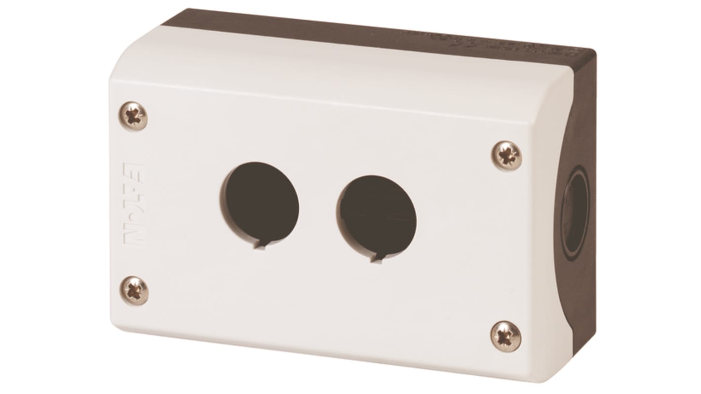 Eaton 双孔外壳, Φ22.5mm孔径, 灰色塑料外壳, M22系列