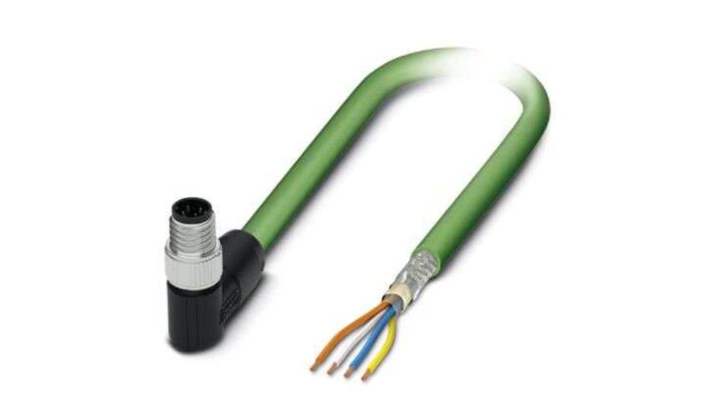 Cable Ethernet Cat5 Phoenix Contact de color Verde, long. 1m, funda de Poliuretano (PUR)