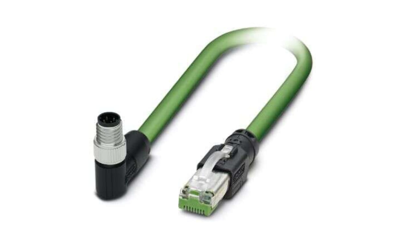 Cable Ethernet Cat5 STP Phoenix Contact de color Verde, long. 10m, funda de Poliuretano