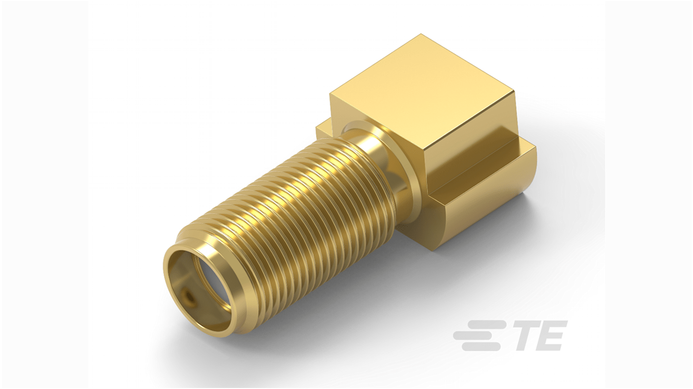TE Connectivity, Jack PCB Mount SMA Connector, 50Ω, Solder Termination, Straight Body
