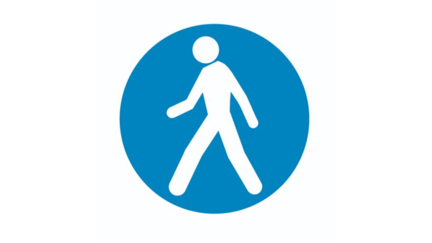 RS PRO PVC Floor Sticker Pedestrians Sign With Pictogram Only Text, Ø 500mm
