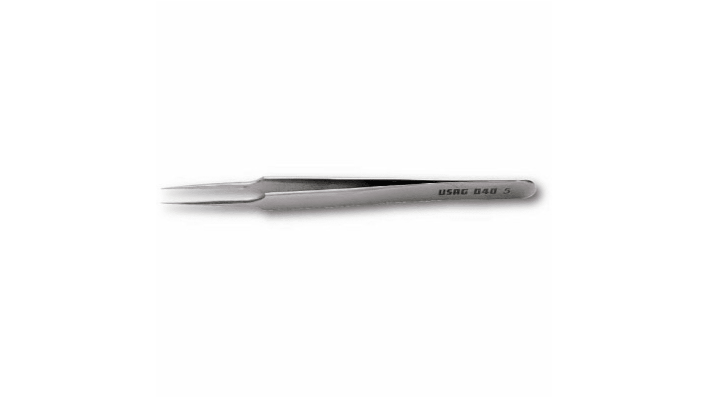 Set di pinzette Usag 040/5 in Acciaio, 110 mm mm, becco Affilato, anti-magnetiche