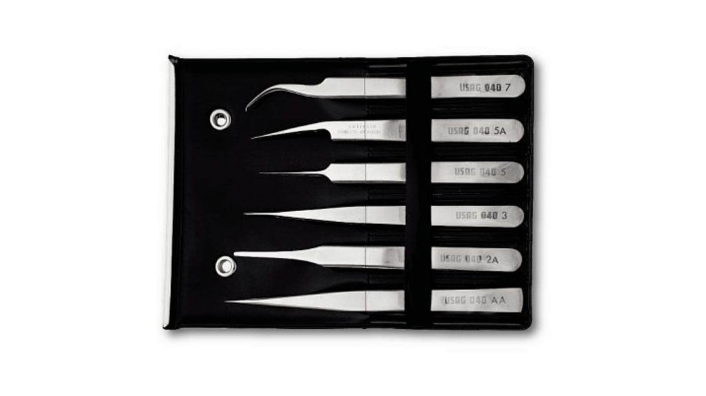 Set di pinzette Usag 040 SE6 in Acciaio, anti-magnetiche