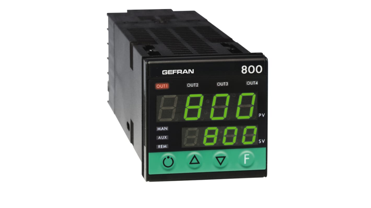 Gefran 800 Panel Mount Controller, 48 x 48 (1/16 DIN)mm 1 Input, 3 Output Analog Current, Electromechanical Relay,