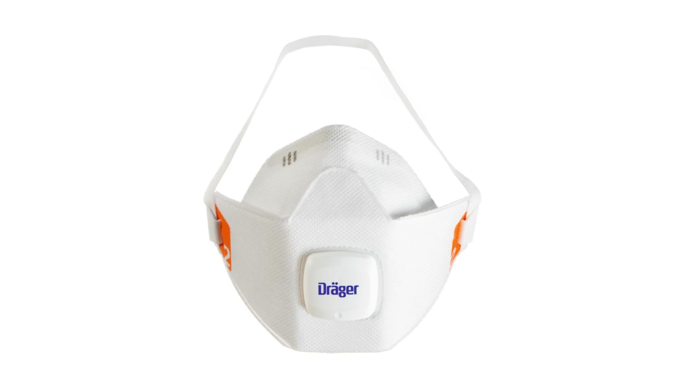 DRAEGER X-plore 1920 Series Disposable Respirator, FFP2, Valved, Fold Flat