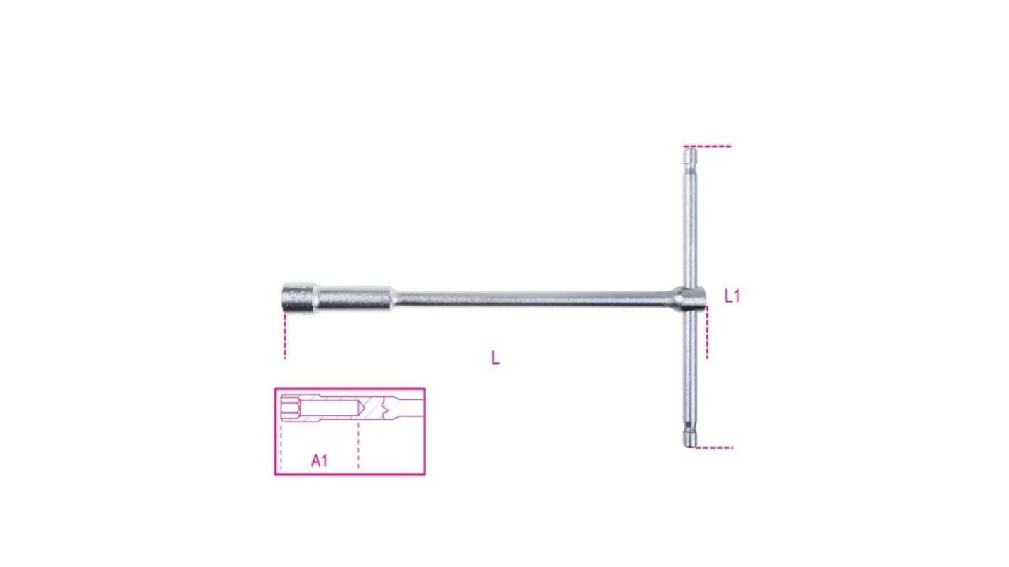 BETA 14 mm Hex Socket Wrench with T-Handle Handle, 250 mm Overall