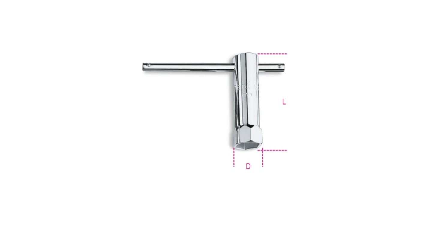 BETA 16 mm Hex Socket Wrench with Tube Handle, 86 mm Overall