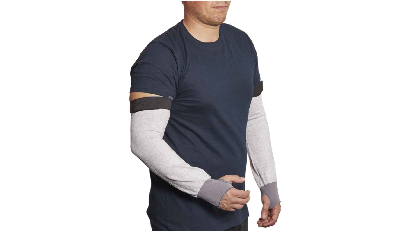 Lebon Protection MASTERSLEEVE/45/B Grey Reusable Elastane Protective Sleeve for Cut Resistant Use, 17.72in Length,