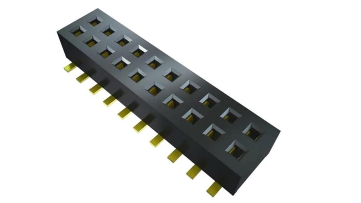 Samtec CLP Series Horizontal Surface Mount PCB Socket, 16-Contact, 2-Row, 1.27mm Pitch, SMT Termination
