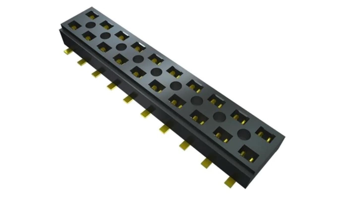 Samtec CLT Series Vertical Surface Mount PCB Socket, 4-Contact, 2-Row, 2mm Pitch, Through Hole Termination