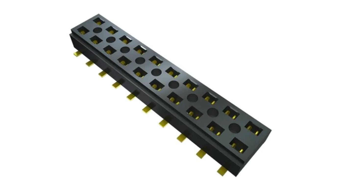 Samtec CLT Series Straight Surface Mount PCB Socket, 30-Contact, 2-Row, 2mm Pitch, Solder Termination