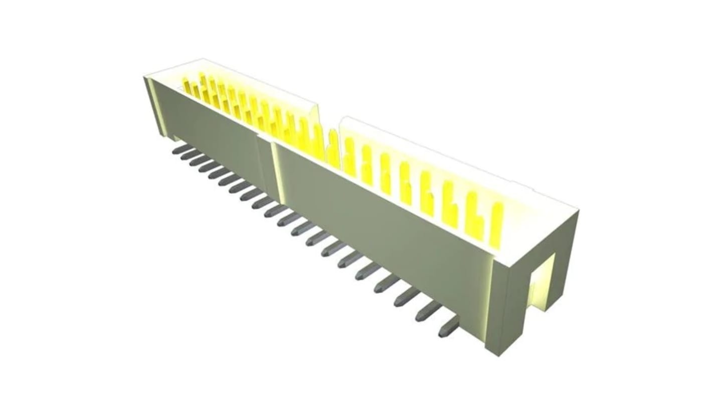 Samtec HTST Series Vertical Surface Mount PCB Header, 10 Contact(s), 2.54mm Pitch, 2 Row(s), Shrouded