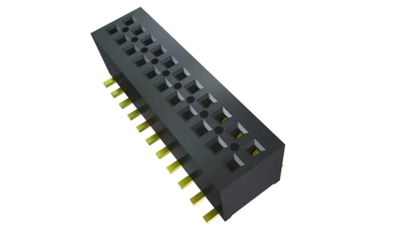 Gniazdo PCB 10 -pinowe 2 -rzędowe raster: 1mm Ekonomiczna taśma z pojedynczym gniazdem Kąt Proste SMD