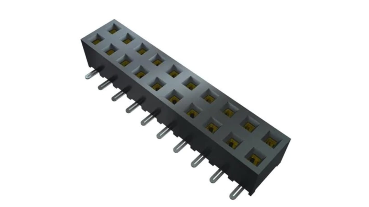 Samtec SMM Series Straight Surface Mount PCB Socket, 10-Contact, 2-Row, 2mm Pitch, SMT Termination