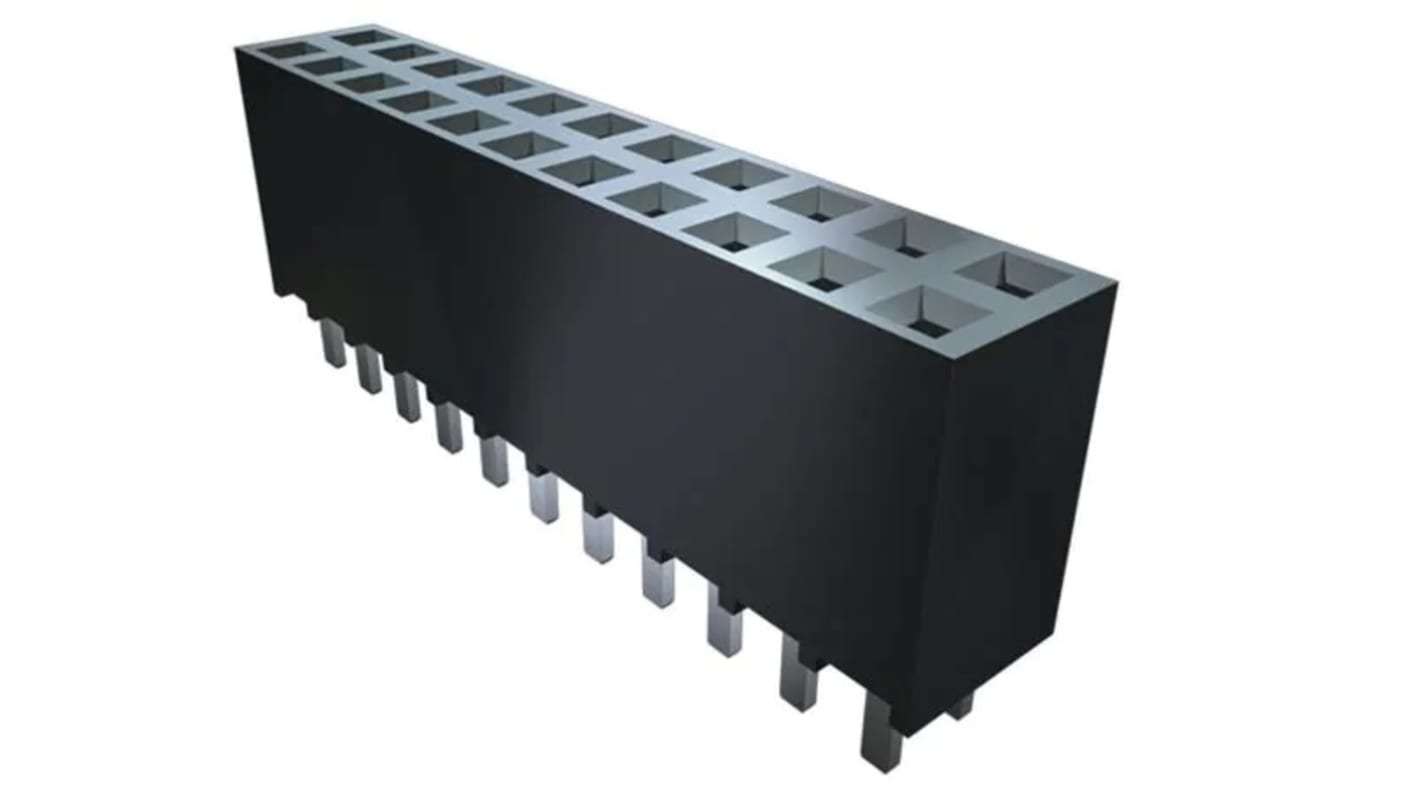 Samtec 基板接続用ソケット, 30 Pin 2 列 2.54mm ピッチ 表面実装