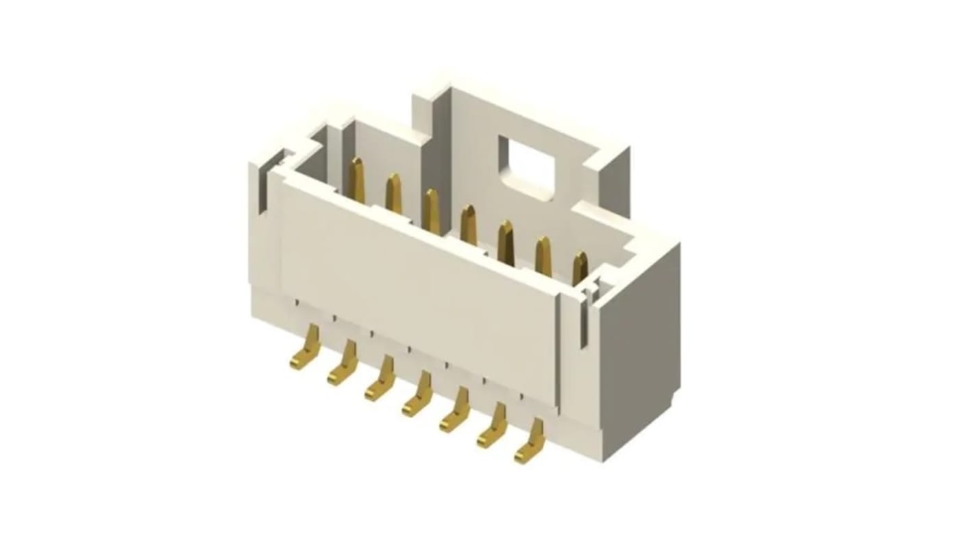 Conector macho para PCB Samtec serie T1M de 8 vías, 2 filas, paso 1.0mm