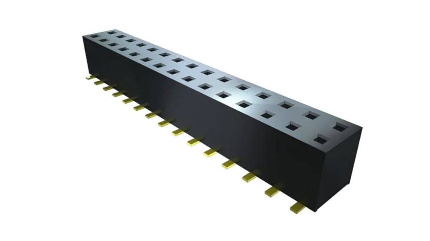 Samtec TLE Series Straight Surface Mount PCB Socket, 24-Contact, 2-Row, 2mm Pitch, Solder Termination