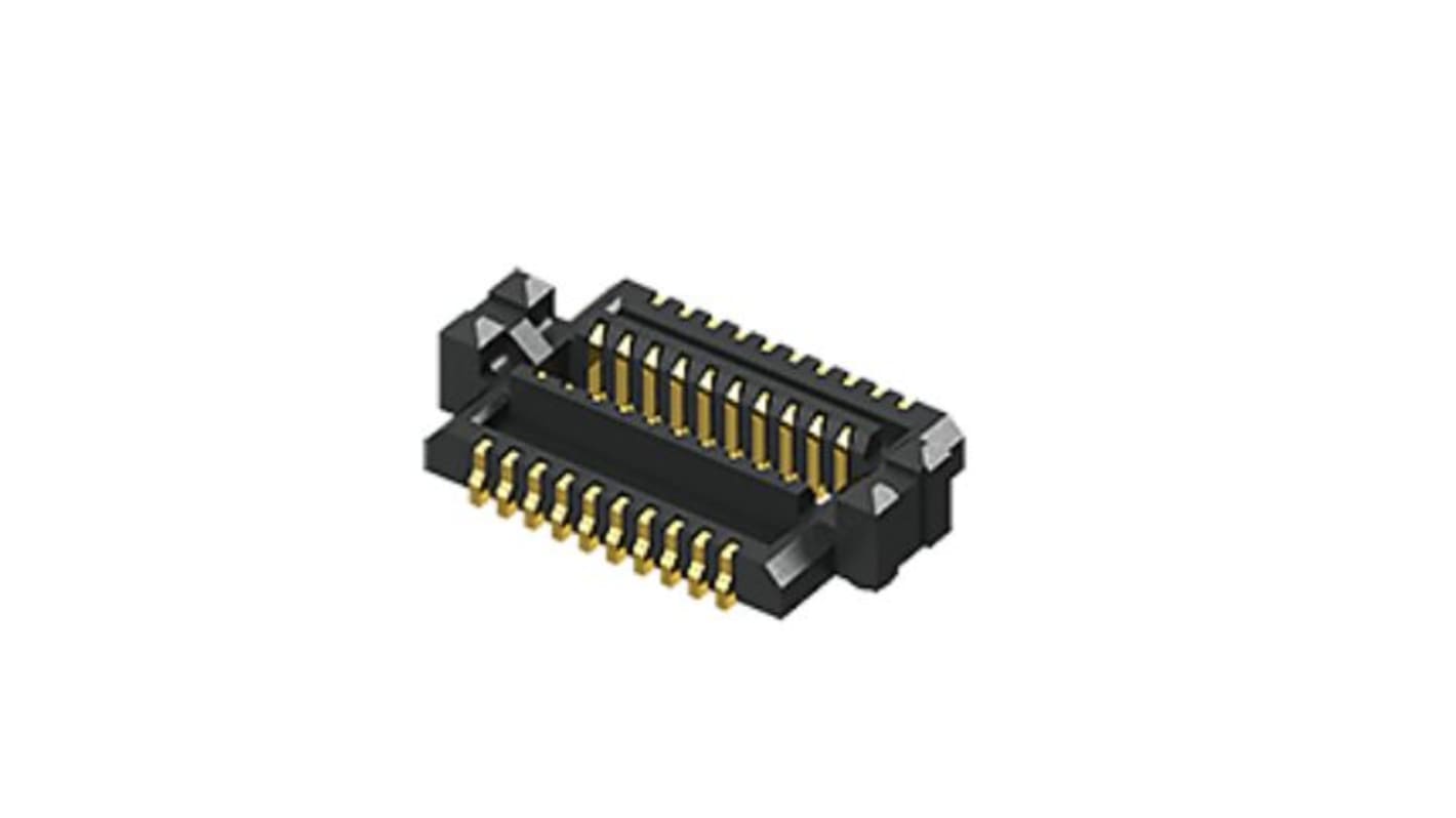 Samtec TLH Series Horizontal Surface Mount PCB Header, 20 Contact(s), 0.5mm Pitch, 2 Row(s)