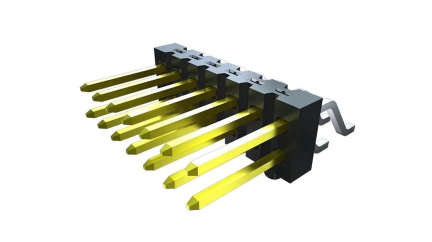 Samtec TSM Series Vertical Surface Mount Pin Header, 9 Contact(s), 2.54mm Pitch, 1 Row(s), Unshrouded