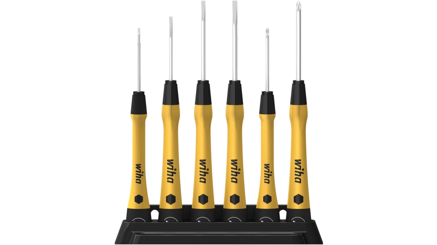 Wiha Precision Screwdriver Set, 6-Piece, ESD-Safe