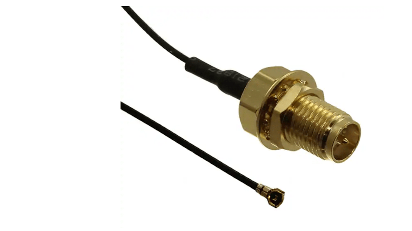 Cable coaxial RS PRO, 50 Ω, con. A: MHF4, con. B: RP-SMA, Macho, long. 305mm Negro
