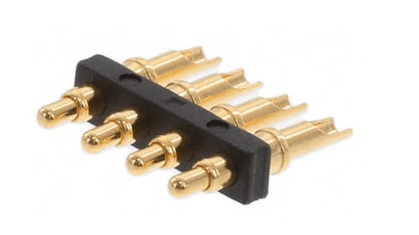 RS PRO 4p单排PCB连接器 直向, 2.54mm间距, 12 Volts, THT安装