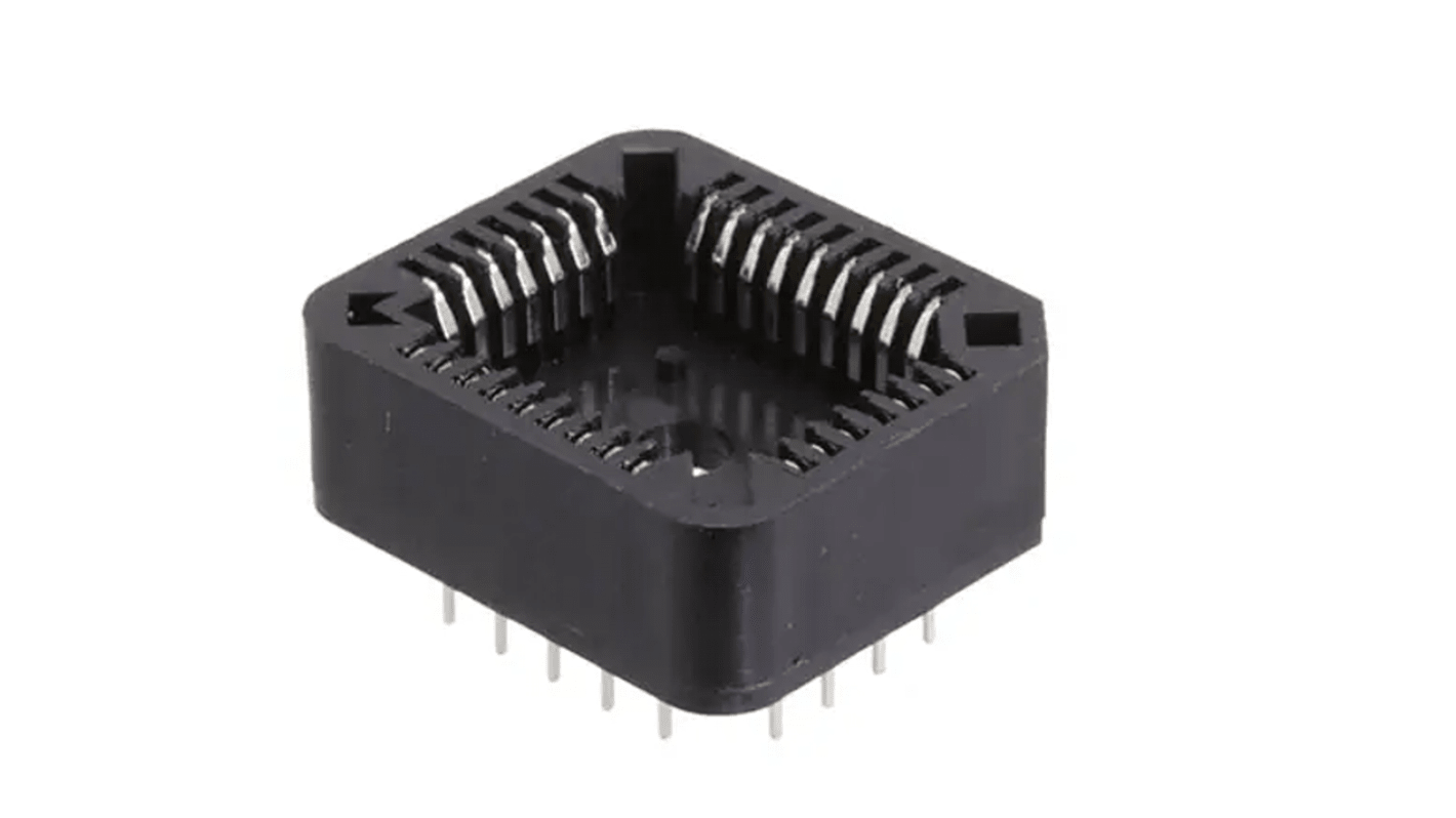 RS PRO 1.27mm Pitch 32 Way Through Hole PLCC IC Socket