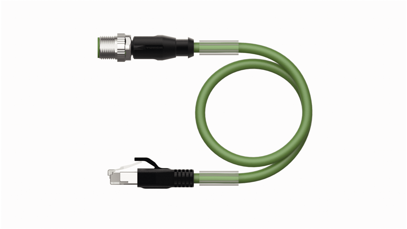 Cable Ethernet Cat5e Lámina de aluminio con apantallamiento de cable de cobre estañado trenzado Turck de color Verde,