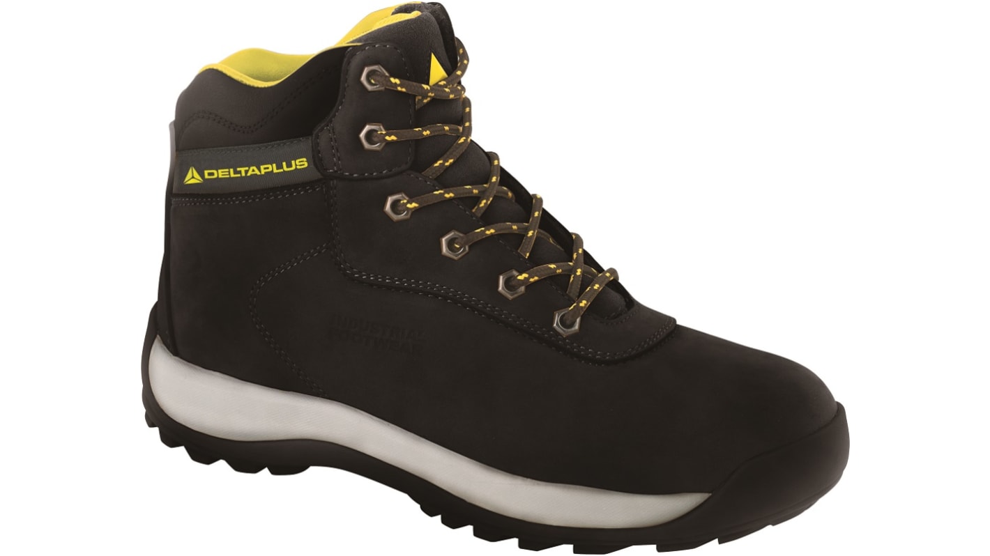 Delta Plus LH842 Black, White Steel Toe Capped Men's Safety Boots, UK 6, EU 39