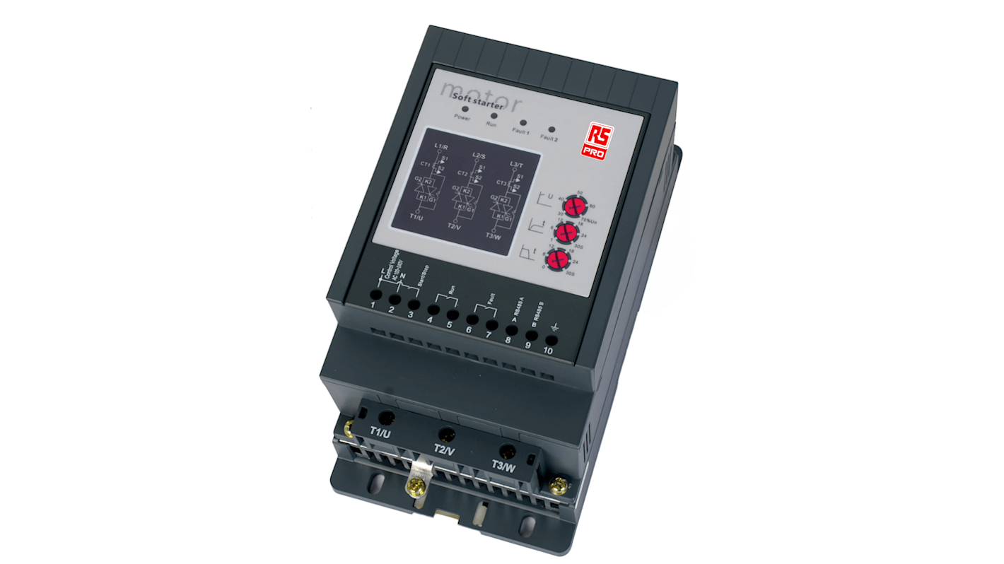 RS PRO Motor Starter, 45kW @ 400Vac, 187 → 575 V ac, 3 Phase, IP42, 90 Amps