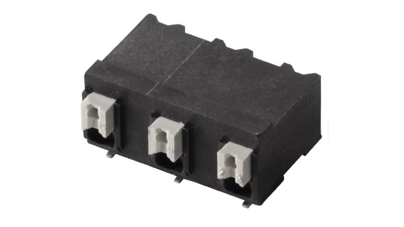 Weidmuller LSF Series PCB Terminal Block, 3-Contact, 7.5mm Pitch, Surface Mount, 1-Row