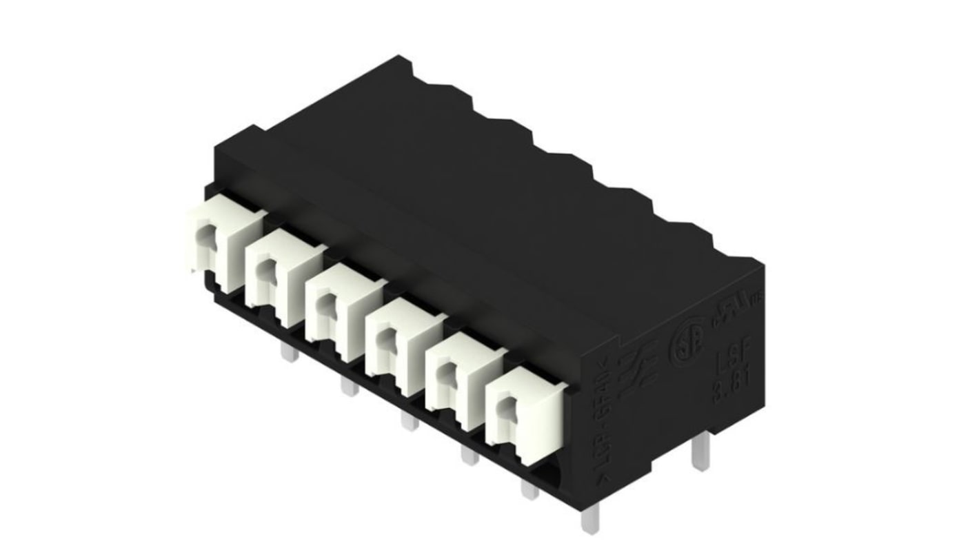 Morsettiera per circuito stampato Weidmuller a 6 vie, 1 fila, passo 3.81mm, Montaggio superficiale