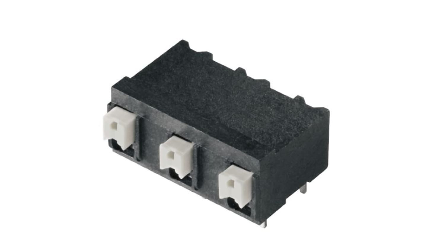 Weidmuller LSF Series PCB Terminal Block, 8-Contact, 7.5mm Pitch, Surface Mount, 1-Row, Through Hole Termination