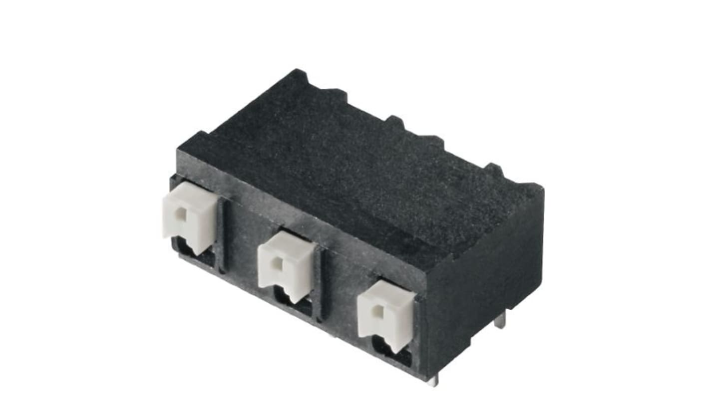 Weidmuller LSF Series PCB Terminal Block, 3-Contact, 7.62mm Pitch, Surface Mount, 1-Row, Through Hole Termination