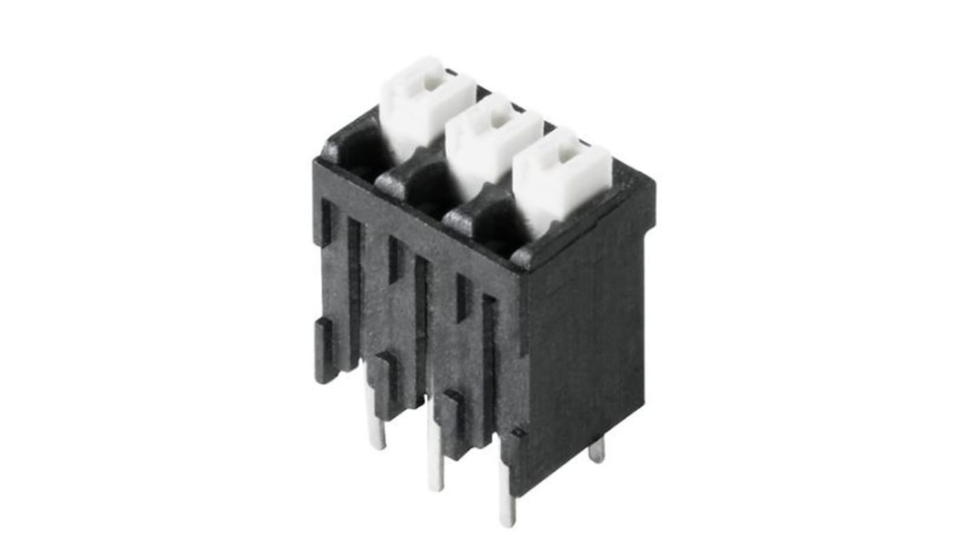 Weidmuller LSF Series PCB Terminal Block, 2-Contact, 3.5mm Pitch, Surface Mount, 1-Row, Through Hole Termination