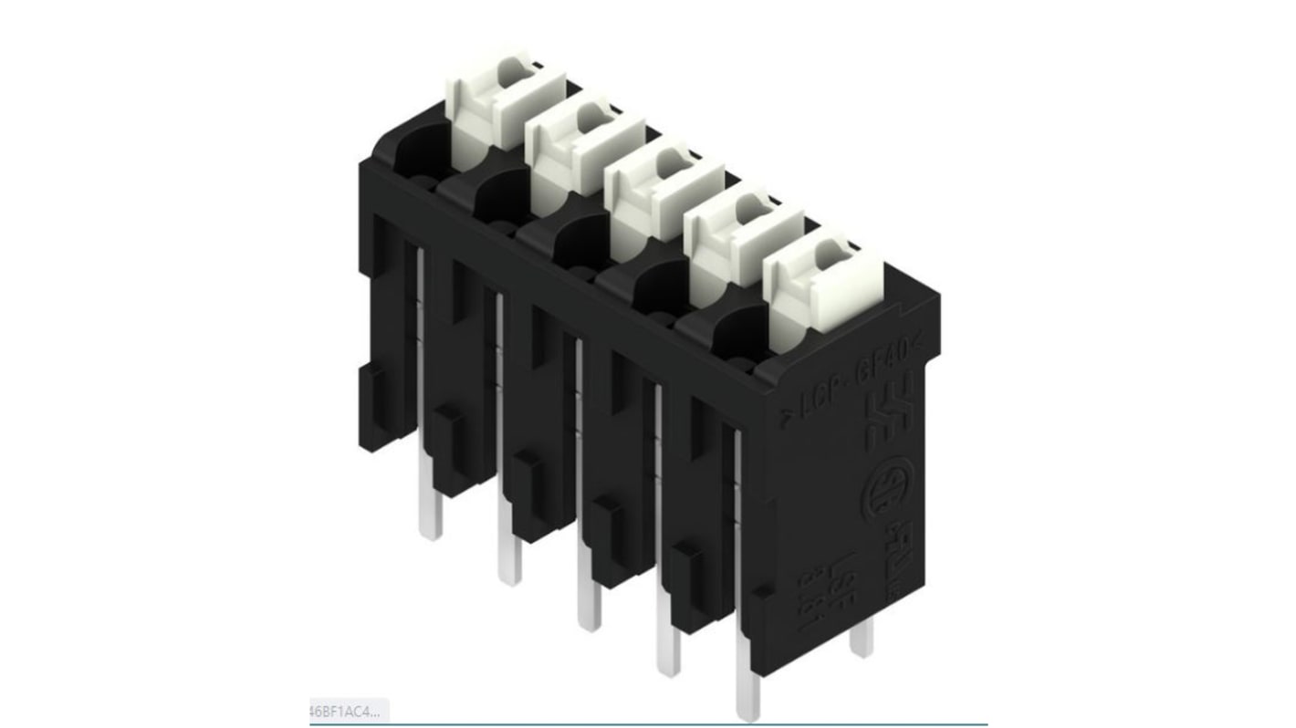 Morsettiera per circuito stampato Weidmuller a 5 vie, 1 fila, passo 3.81mm, Montaggio superficiale