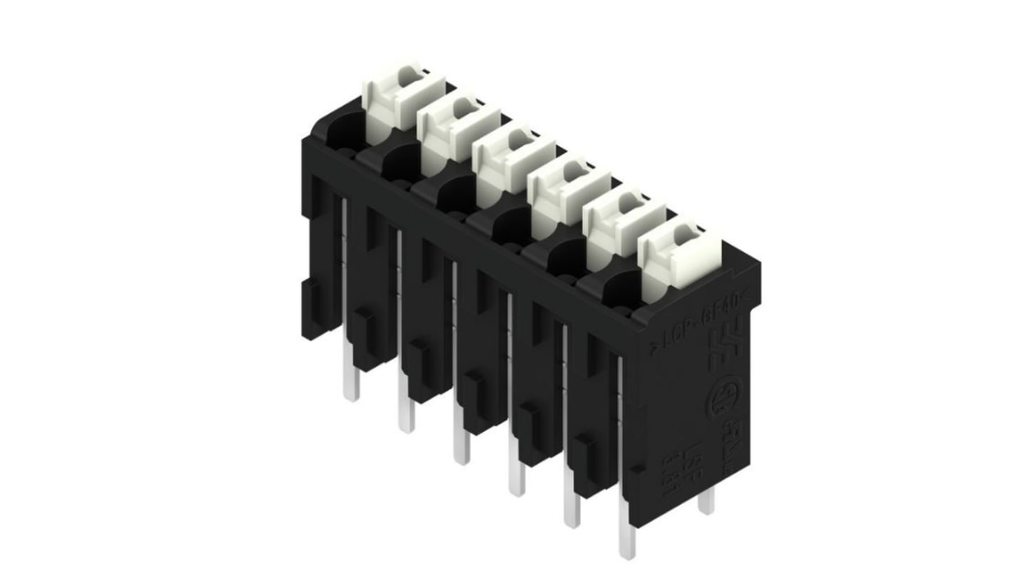 Weidmuller LSF Series PCB Terminal Block, 6-Contact, 3.81mm Pitch, Surface Mount, 1-Row, Through Hole Termination