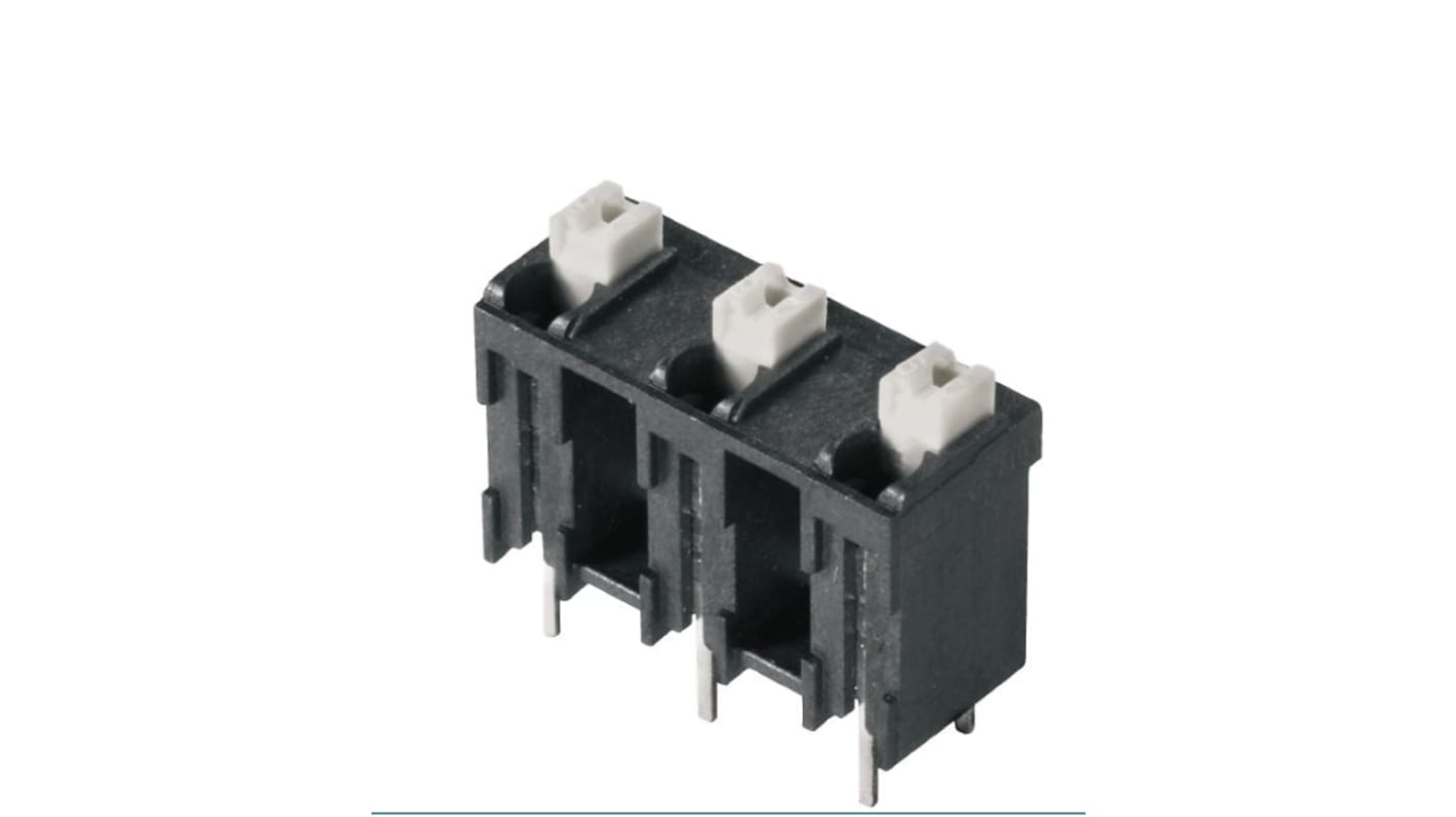 Weidmuller LSF Series PCB Terminal Block, 2-Contact, 7.62mm Pitch, Surface Mount, 1-Row, Through Hole Termination
