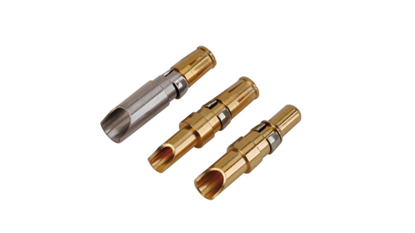 CONEC size 3.6mm Male Solder Cup D-Sub Connector Power Contact, Gold over Nickel Power, 12 → 10 AWG