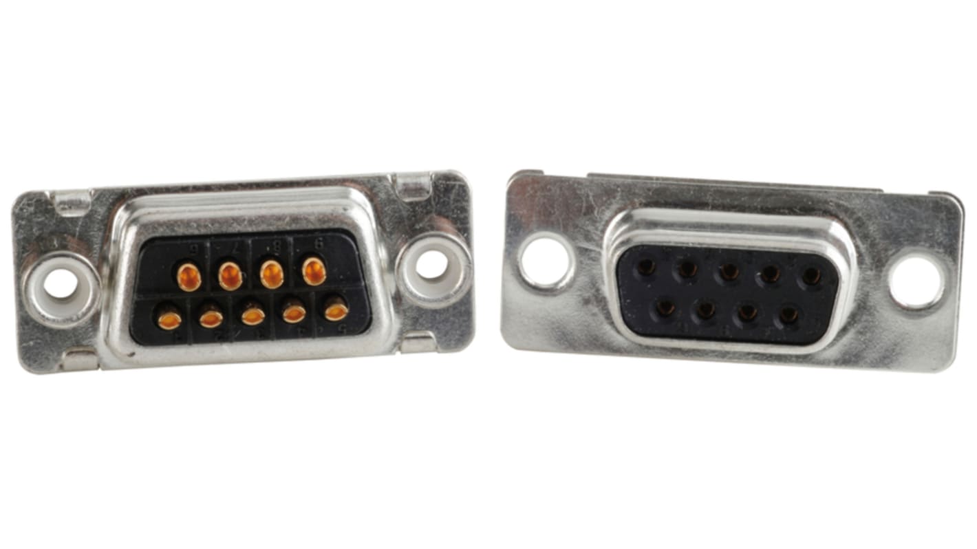 CONEC 9 Way Through Hole D-sub Connector Plug, with Threaded Insert