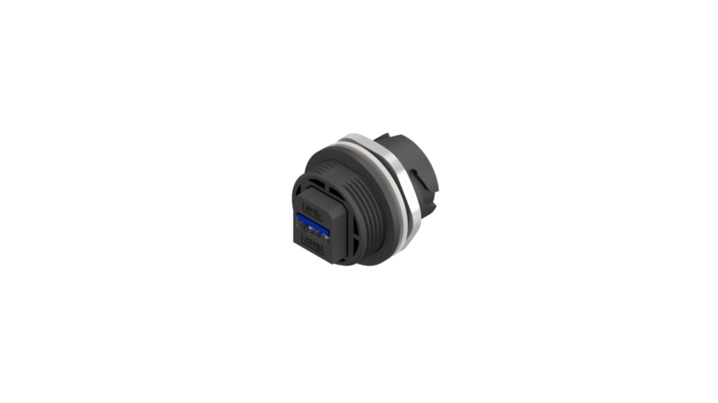 CONEC Type-A, USB3.0 USBアダプタ, メス to メス, パネルマウント