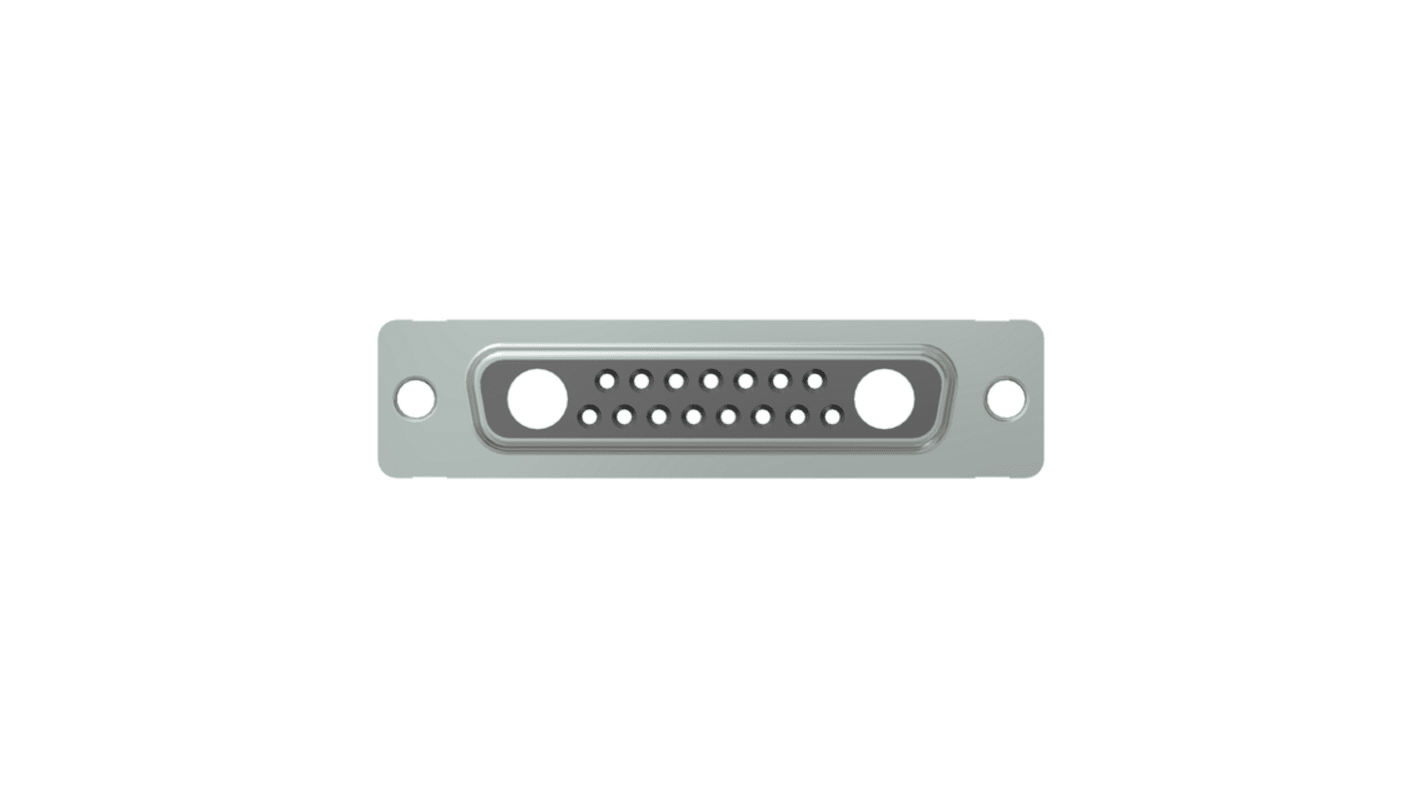 CONEC 17 Way Through Hole D-sub Connector Socket, with Mounting Hole